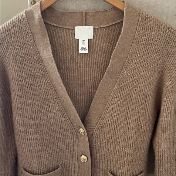 H&M Tan Cardigan with Gold Buttons Small - Picture 4 of 6